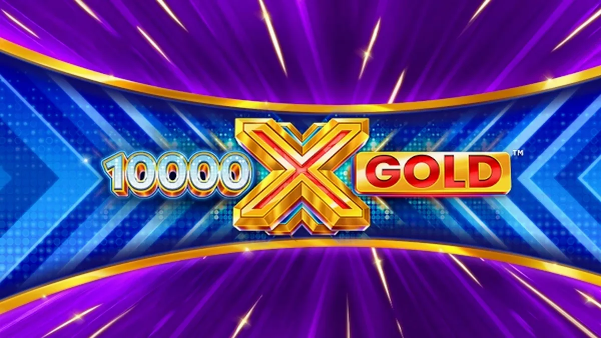 Interface dourada e brilhante do slot 10,000 X Gold